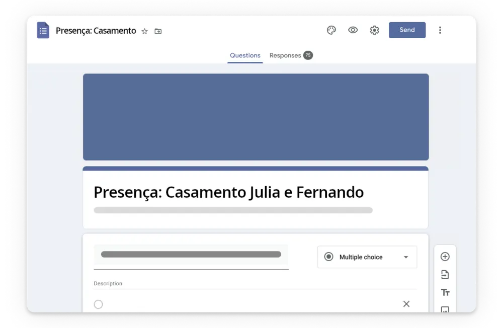 Formulário de confirmação de presença